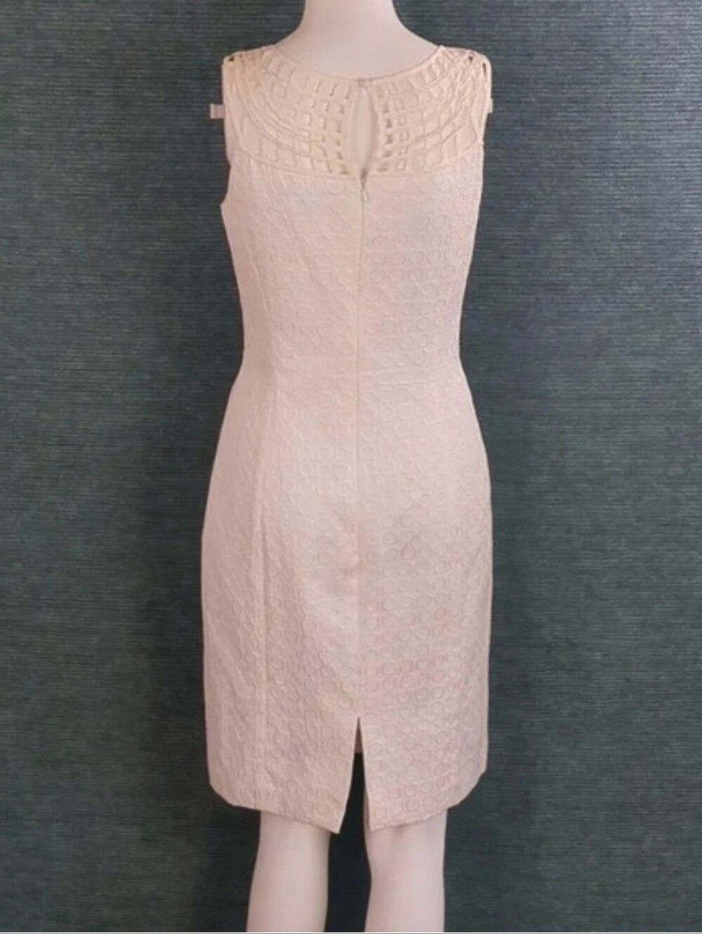 Antonio Melani Sheath Dress, Silk Lattice Yoke - Picture 7 of 14